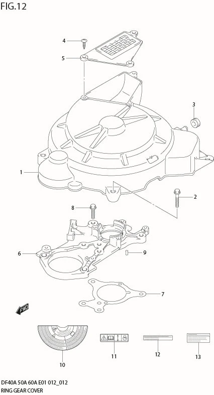 FIG 12  RING GEAR COVER (DF60ATH E1)