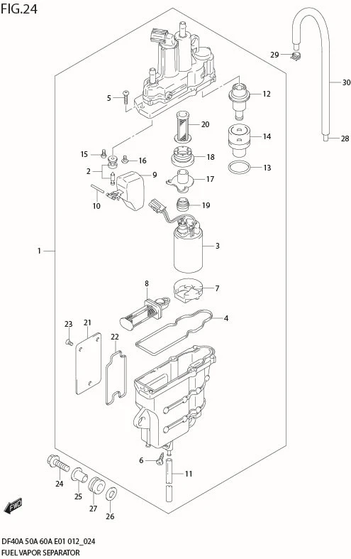 FIG 24  FUEL VAPOR SEPARATOR (DF60A E40)