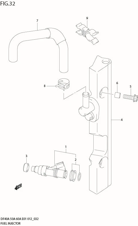 FIG 32  FUEL INJECTOR (DF50A E1)