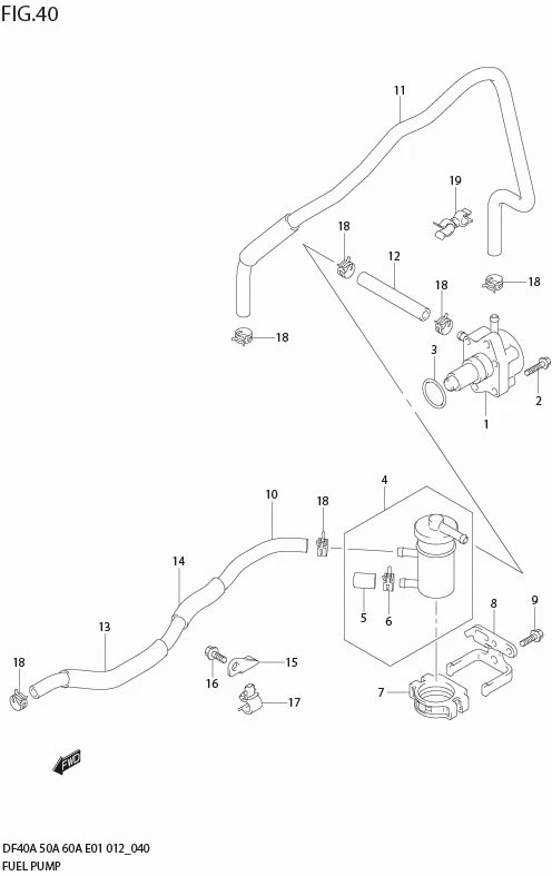 FIG 40  FUEL PUMP (DF40A E1)