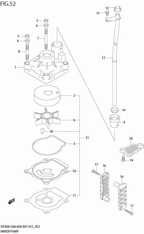 FIG 52  WATER PUMP (DF40AQH E1)