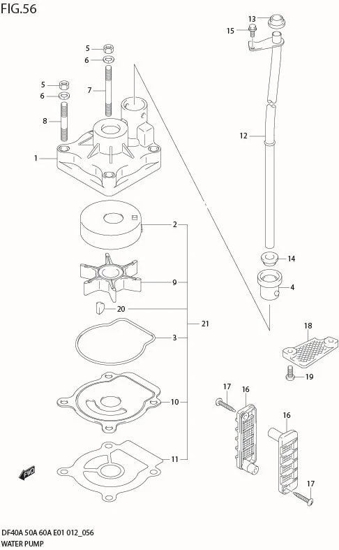 FIG 56  WATER PUMP (DF60A E1)