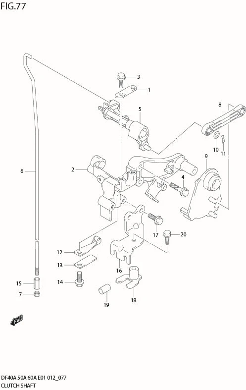 FIG 77  CLUTCH SHAFT (DF40AQH E1)