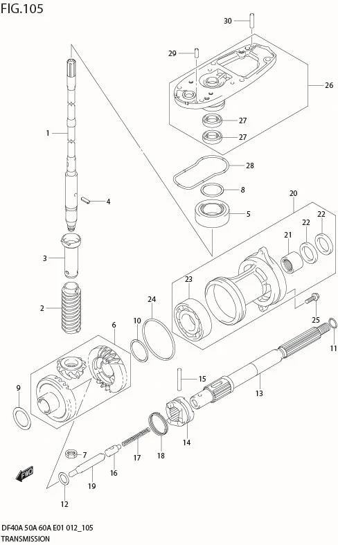 FIG 105 TRANSMISSION (DF60AQH E1)