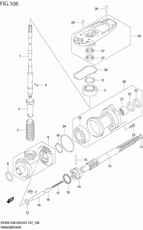 FIG 106 TRANSMISSION (DF60AQH E40)