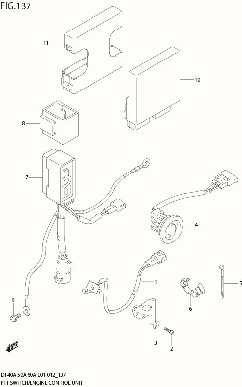 FIG 137 PTT SWITCH / ENGINE CONTROL UNIT (DF50A E1)