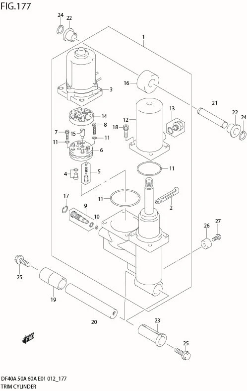 FIG 177 TRIM CYLINDER (DF60ATH E40)