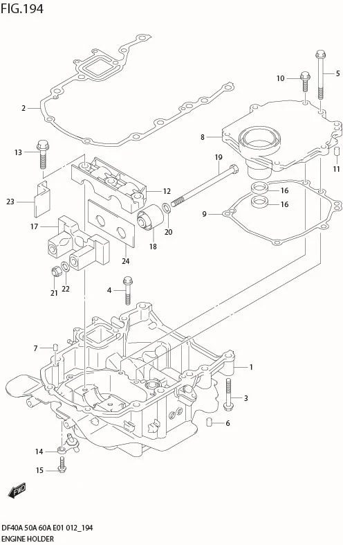 FIG 194 ENGINE HOLDER (DF60AQH E40)