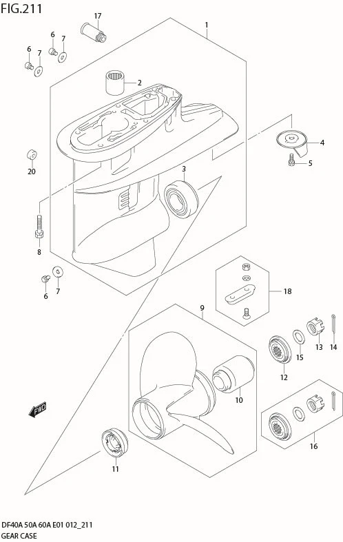 FIG 211 GEAR CASE (DF50A E1)