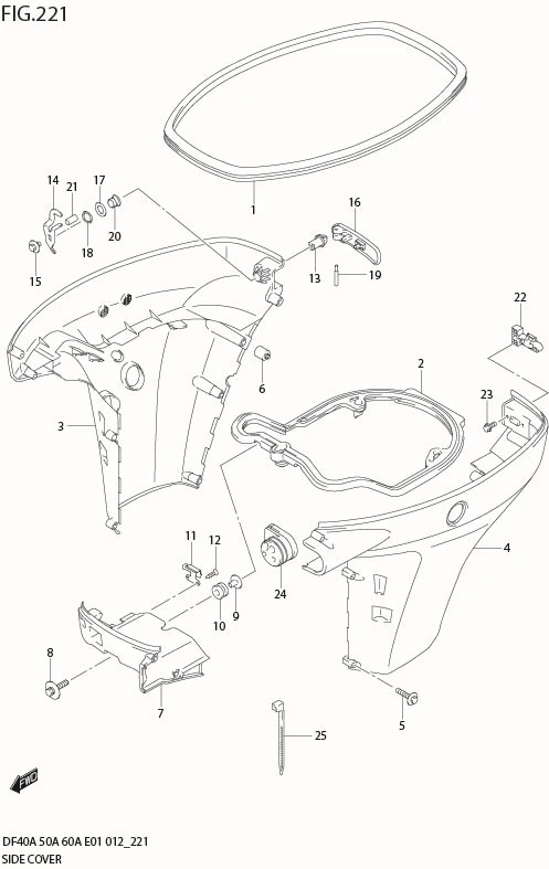 FIG 221 SIDE COVER (DF40AST E34)