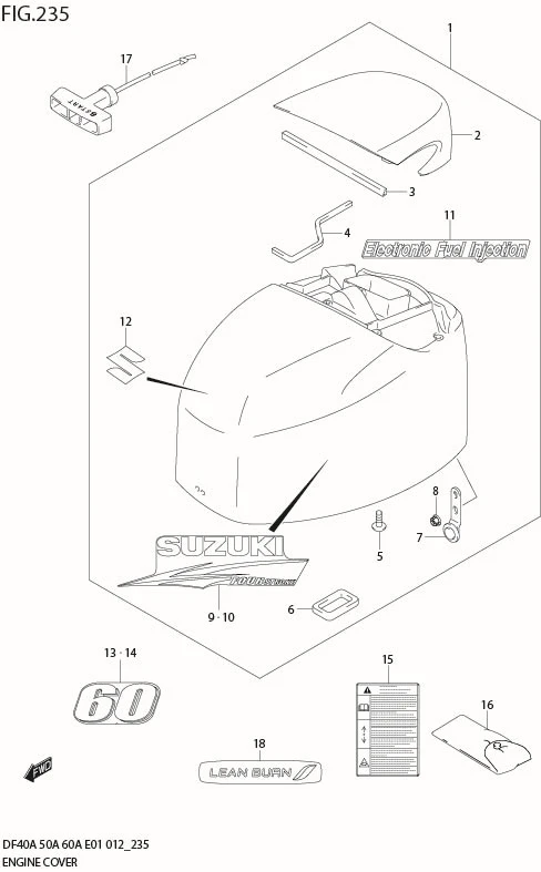 FIG 235 ENGINE COVER (DF60A E1)