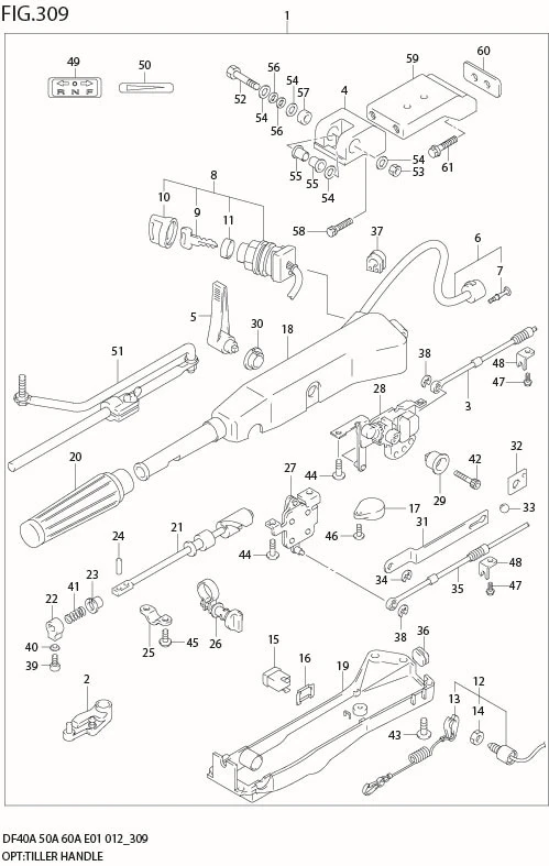 FIG 309 OPT:TILLER HANDLE (DF40A E1)