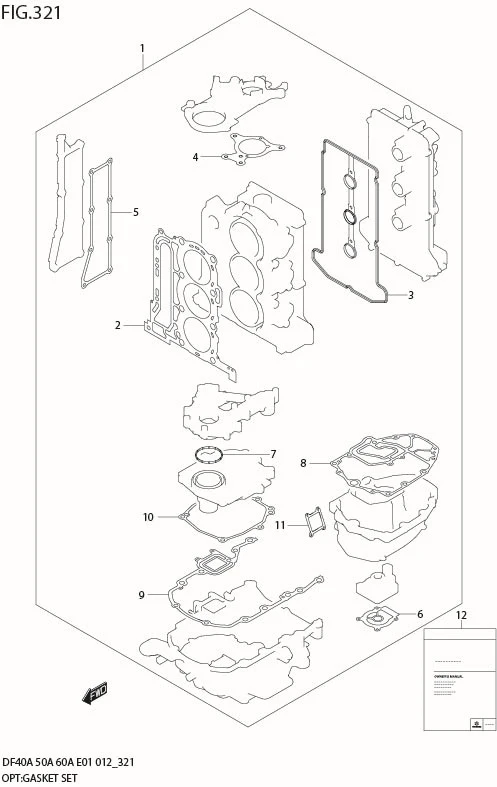 FIG 321 OPT:GASKET SET (DF60AQH E1)