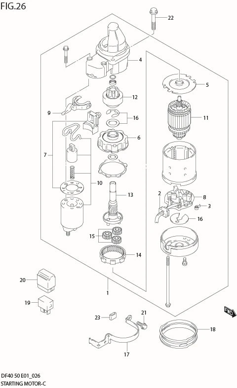 FIG 26  STARTING MOTOR (MODEL:05%10)