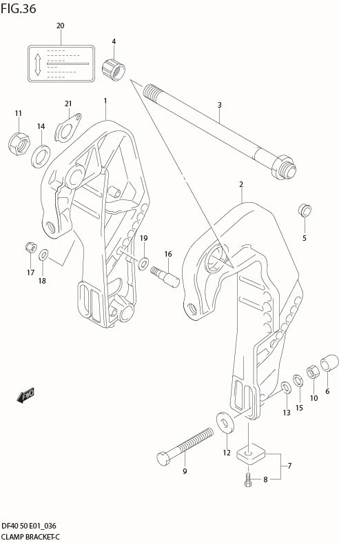 FIG 36  CLAMP BRACKET (MODEL:01%10)