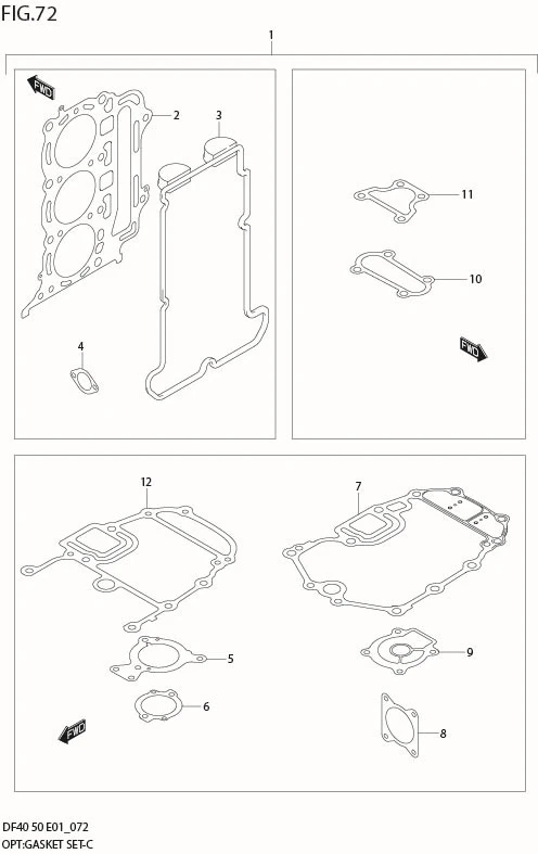 FIG 72  OPT:GASKET SET