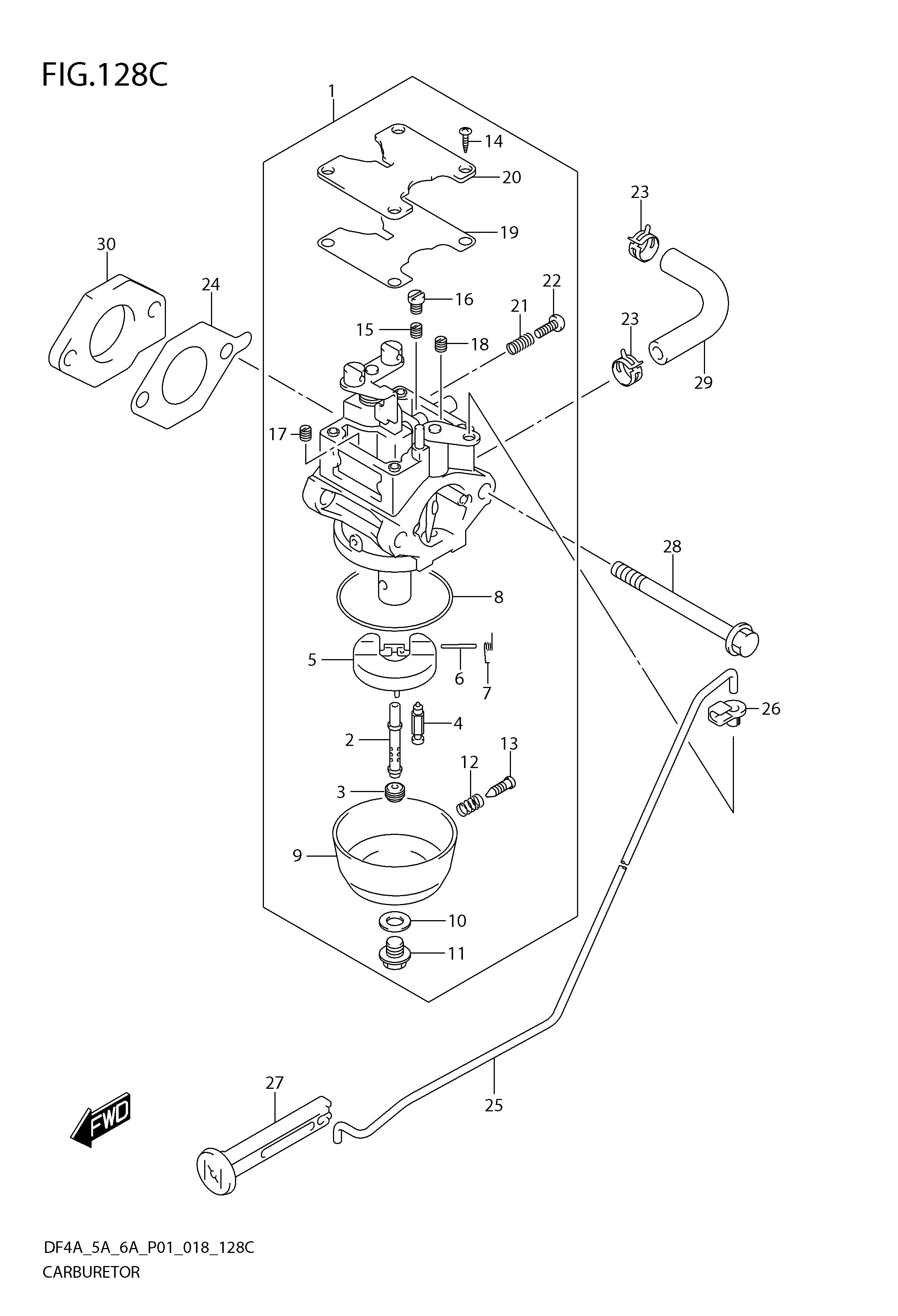 FIG 128C CARBURETOR (DF6A)