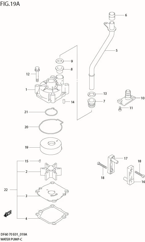 FIG 19A WATER PUMP (MODEL:08%09)