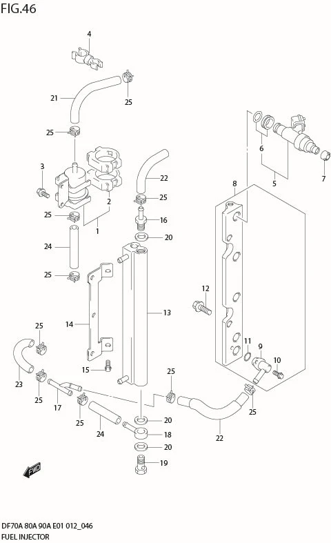 FIG 46  FUEL INJECTOR (DF90ATH E01)