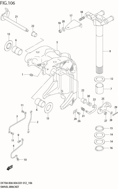 FIG 106 SWIVEL BRACKET (DF90A E01)