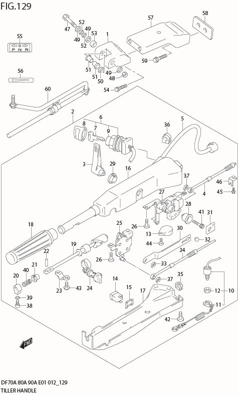 FIG 129 TILLER HANDLE (DF90ATH E40)