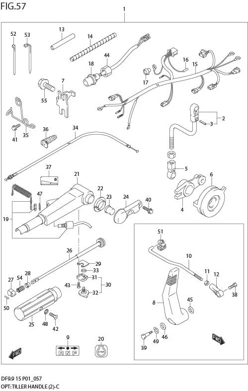 FIG 57  OPT:TILLER HANDLE (MODEL:05%)