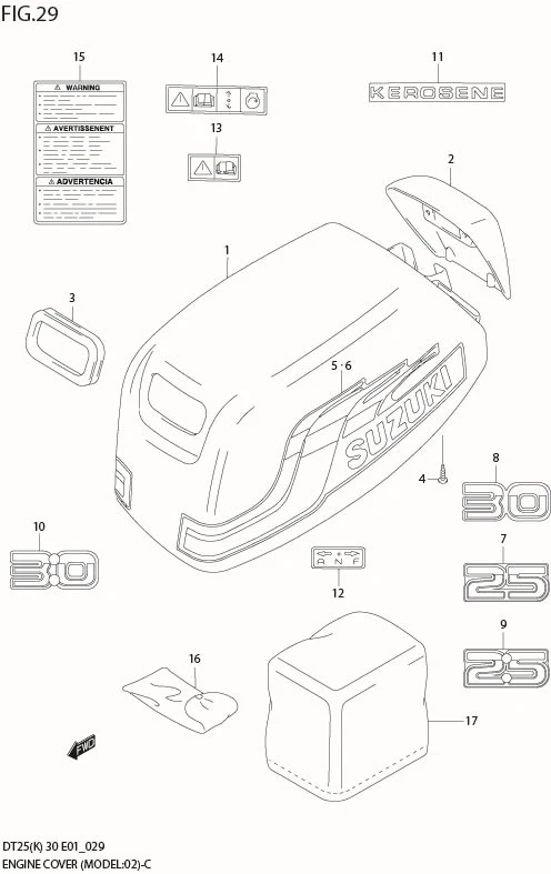 FIG 29  ENGINE COVER (MODEL:02%10)
