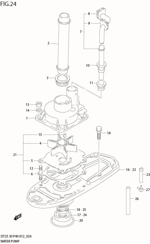 FIG 24  WATER PUMP (DT30R P40)