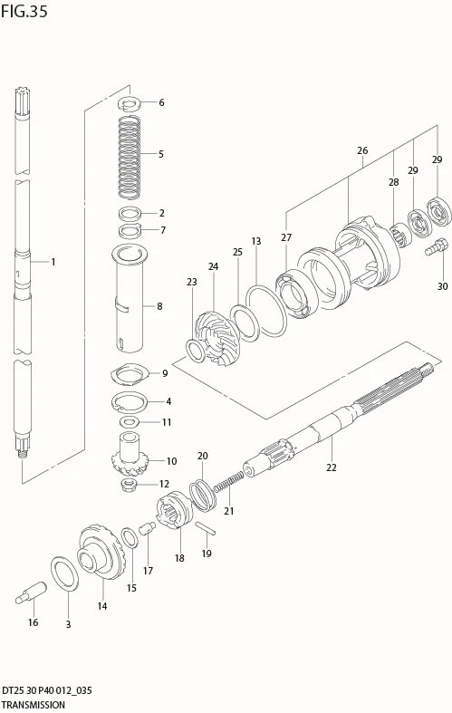 FIG 35  TRANSMISSION (DT30 P40)