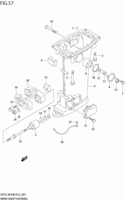 FIG 57  DRIVE SHAFT HOUSING (DT30R P40)
