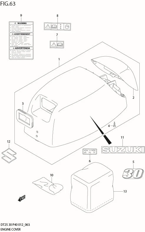 FIG 63  ENGINE COVER (DT30 P40)