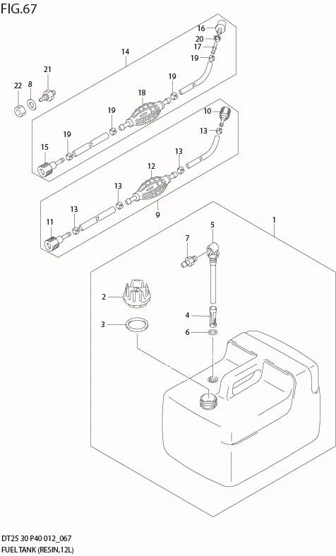 FIG 67  FUEL TANK (RESIN,12L) (DT25K P36)