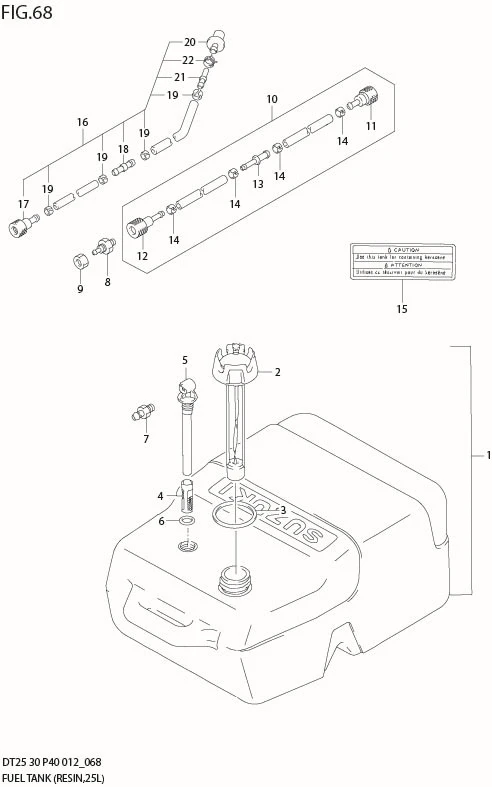 FIG 68  FUEL TANK (RESIN,25L) (DT25K P36)