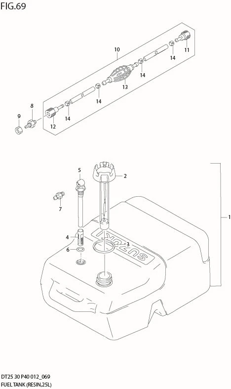 FIG 69  FUEL TANK (RESIN,25L) (DT30 P40)