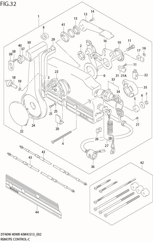 FIG 32  REMOTE CONTROL (DT40WR,MODEL:01%03)