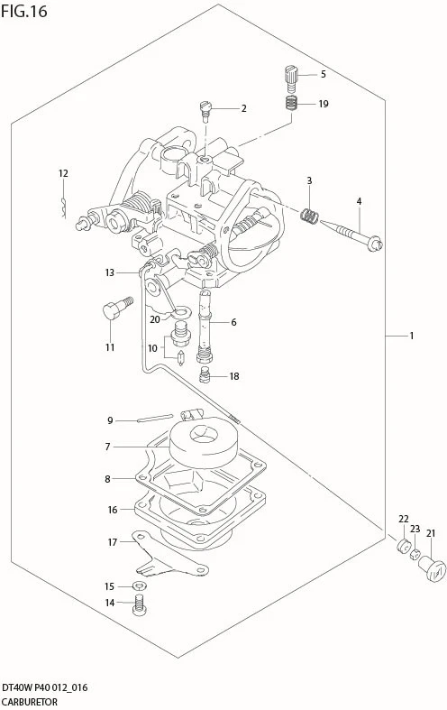 FIG 16  CARBURETOR (DT40W P40)