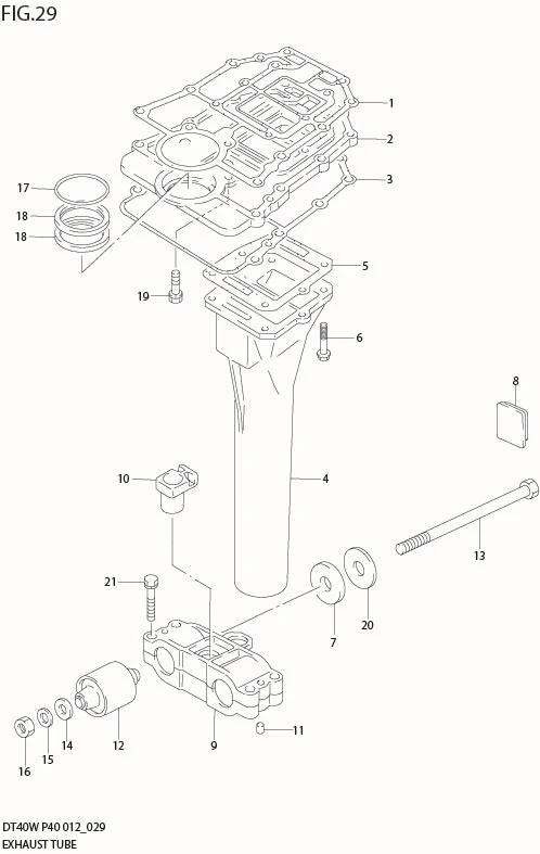 FIG 29  EXHAUST TUBE (DT40WR P90)