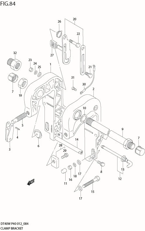 FIG 84  CLAMP BRACKET (DT40WK P40)