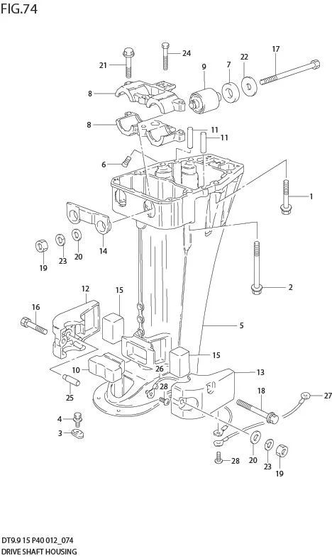 FIG 74  DRIVE SHAFT HOUSING (DT9.9 P40)