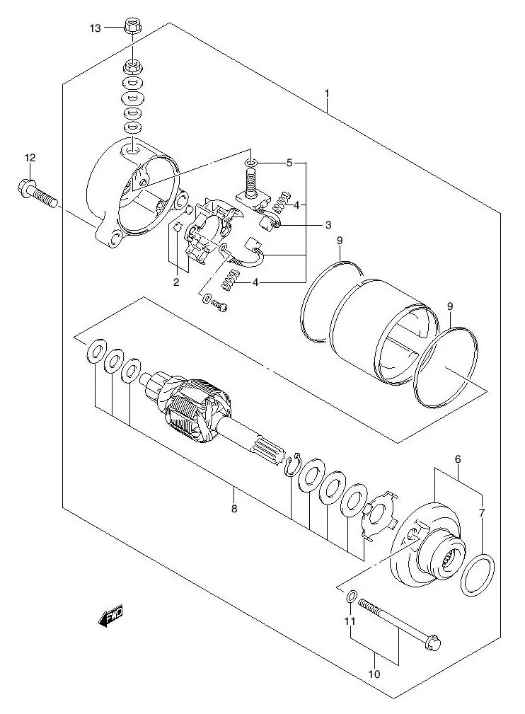 FIG.18 STARTER MOTOR 125XSD