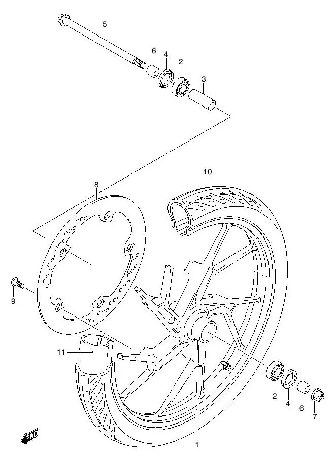 FIG.42A FRONT WHEEL FD125XRM