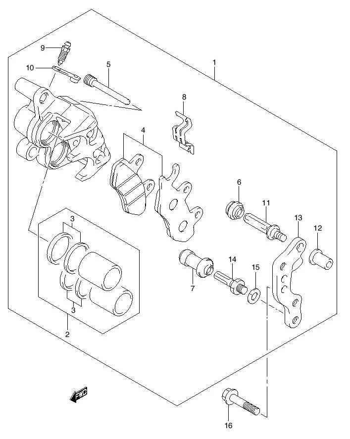 FIG.43 FRONT CALIPER FD125XSD