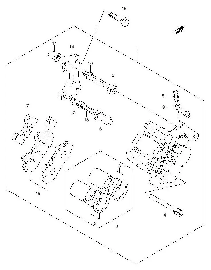 FIG.43A FRONT CALIPER FD125XRM