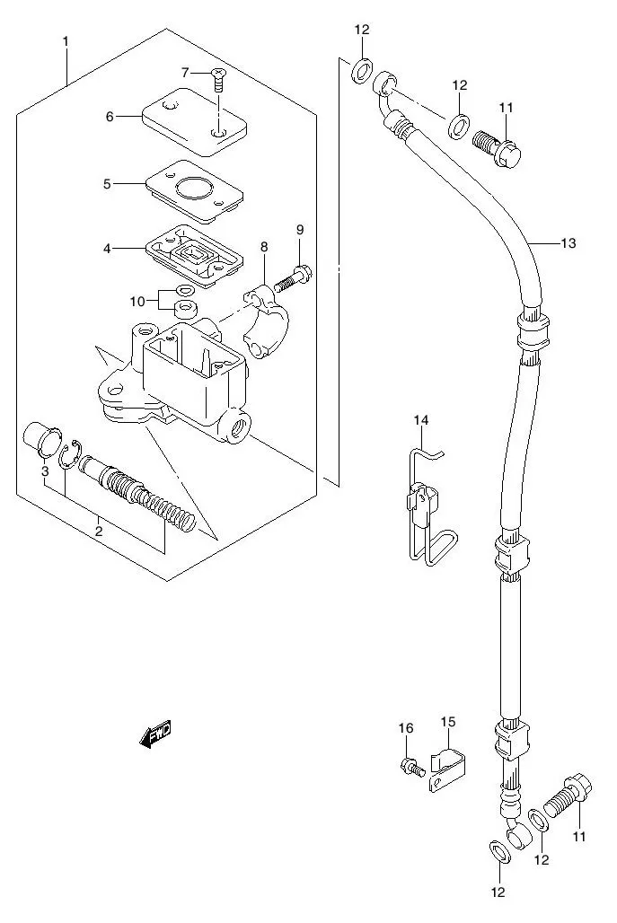 FIG.44 FRONT MASTER CYLINDER FD125XSD
