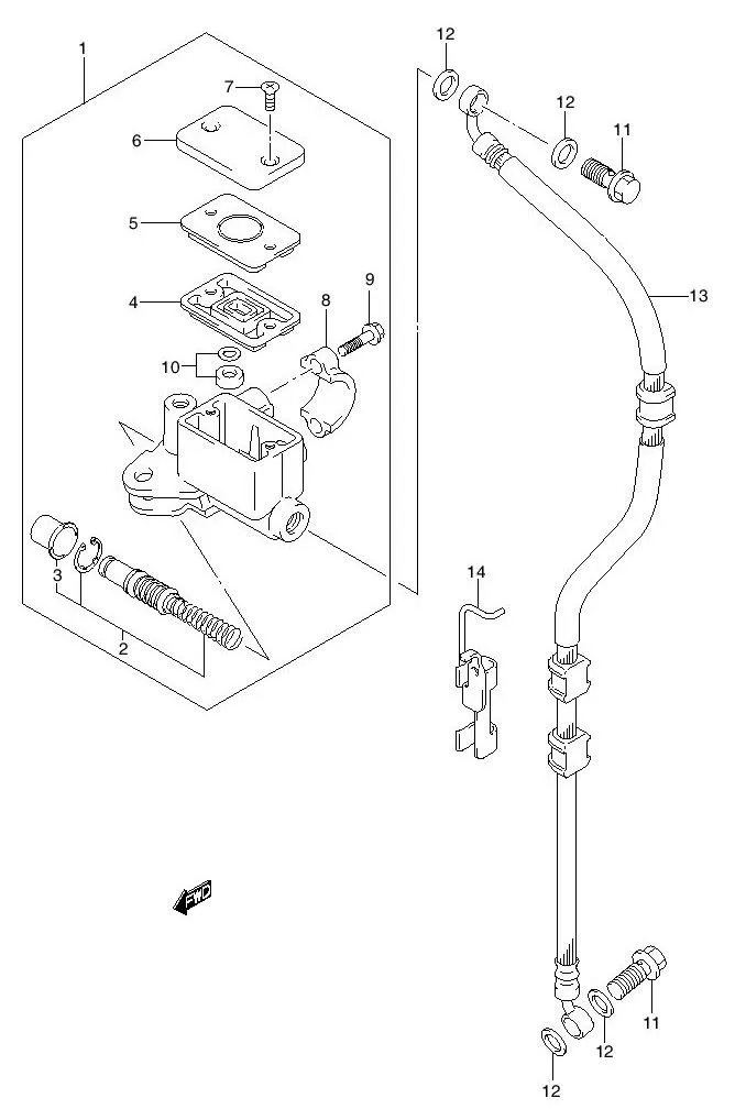 FIG.44A FRONT MASTER CYLINDER FD125XRM