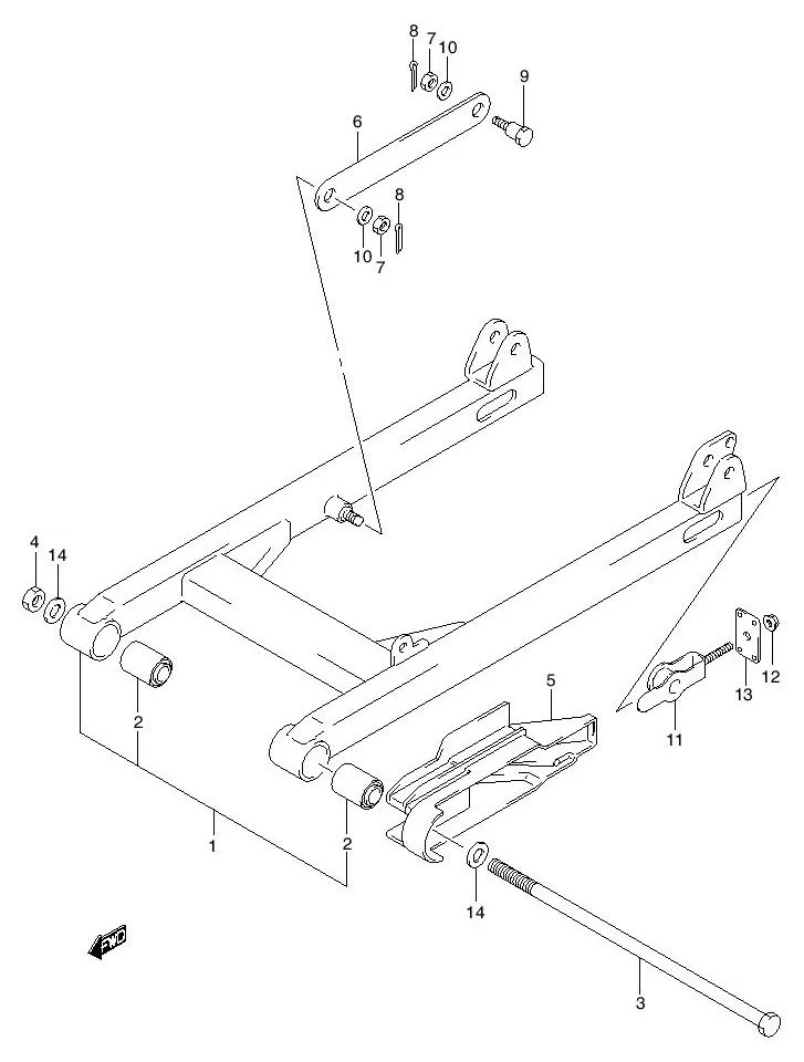 FIG.45 REAR SWINGARM FD125XSD
