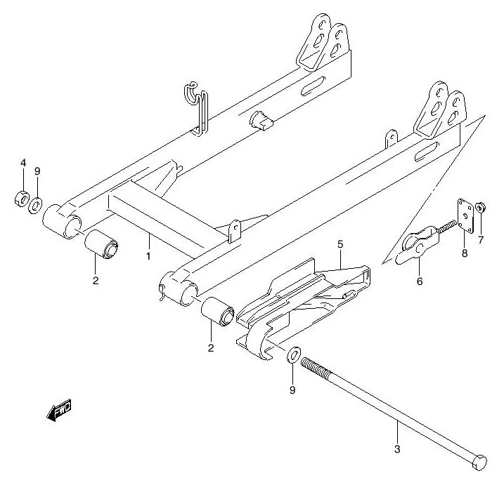 FIG.45A REAR SWINGARM FD125XRM