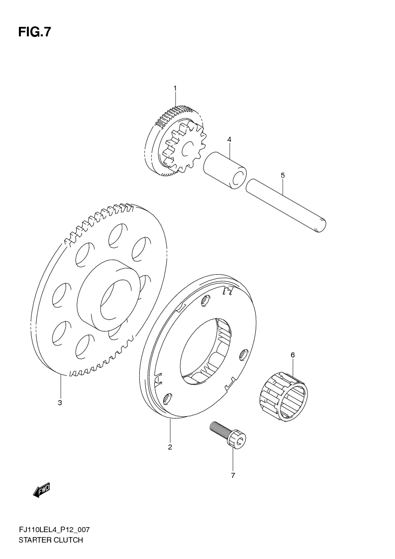 FIG. 7 STARTER CLUTCH