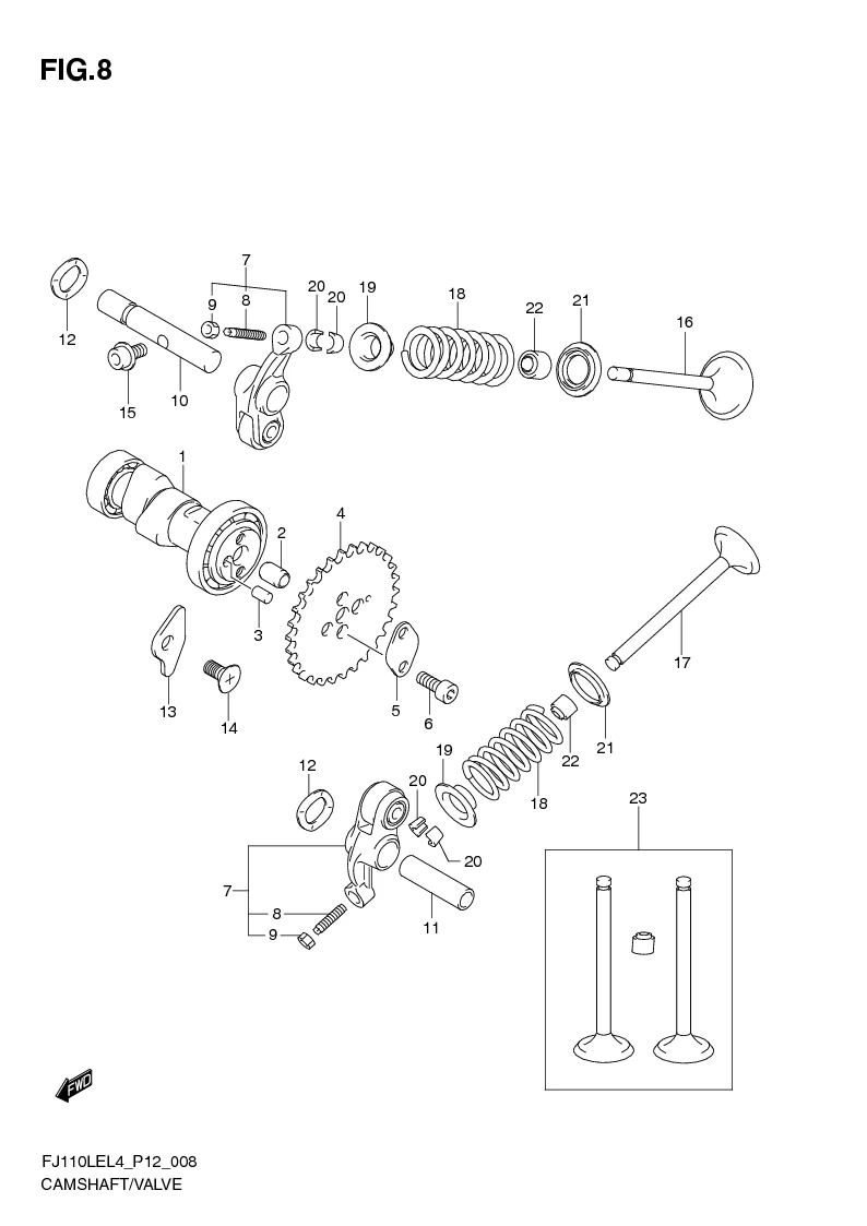 FIG. 8 CAMSHAFT/VALVE