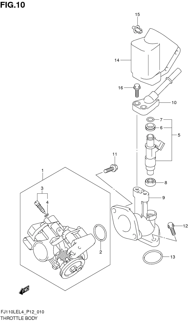FIG. 10 THROTTLE BODY